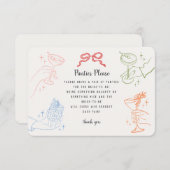 Farbenfrohe Retro Cocktail Bach Party Panoramafens Begleitkarte (Vorne/Hinten)