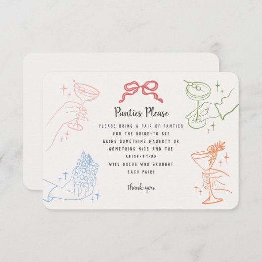 Farbenfrohe Retro Cocktail Bach Party Panoramafens Begleitkarte (Vorne/Hinten)