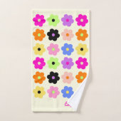 Farbenfrohe Retro Daisies BOHO Chic Minimalistisch Badhandtuch Set (Handtuch)