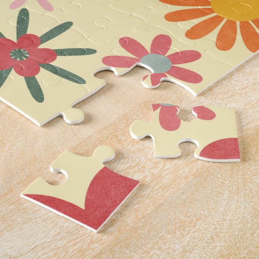 Farbenfrohe Retro Daisy Blume Puzzle (Seite)