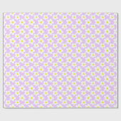 Farbenfrohe Retro Daisy Floral Lavender Geschenkpapier (Flach)