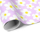 Farbenfrohe Retro Daisy Floral Lavender Geschenkpapier (Rolleneckpunkt)