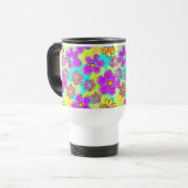 Farbenfrohe Retro Daisy Tasse (Vorderseite Links)