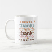 Farbenfrohe Retro dank Typografie Kaffeetasse (Links)