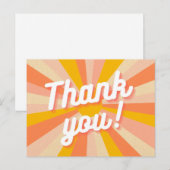 Farbenfrohe Retro Danke Postkarte (Vorne/Hinten)