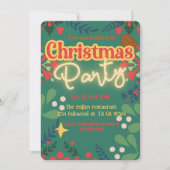 Farbenfrohe Retro der modernen Weihnachtszeit-Part Einladung (Vorderseite)