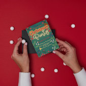 Farbenfrohe Retro der modernen Weihnachtszeit-Part Einladung