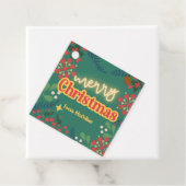 Farbenfrohe Retro der modernen Weihnachtszeit-Part Geschenkanhänger (Beispiel)