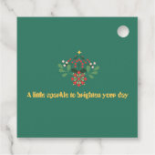 Farbenfrohe Retro der modernen Weihnachtszeit-Part Geschenkanhänger (Rückseite)