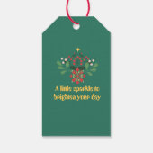 Farbenfrohe Retro der modernen Weihnachtszeit-Part Geschenkanhänger (Rückseite)