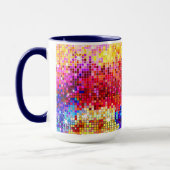Farbenfrohe Retro Disco Ball Mirrors Muster Tasse (Links)
