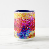 Farbenfrohe Retro Disco Ball Mirrors Muster Tasse (Zentrum)