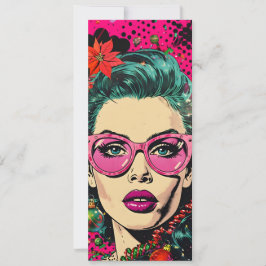 Farbenfrohe Retro Einzigartiges Comic Pop Feiertagskarte