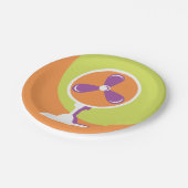 Farbenfrohe Retro Electric Ventilator Sommer Pop K Pappteller (Schrägansicht)