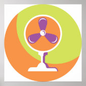 Farbenfrohe Retro Electric Ventilator Sommer Pop K Poster (Vorne)