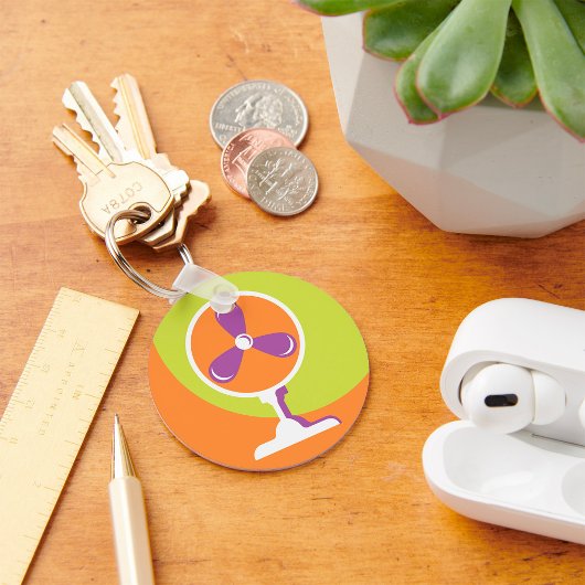 Farbenfrohe Retro Electric Ventilator Sommer Pop K Schlüsselanhänger