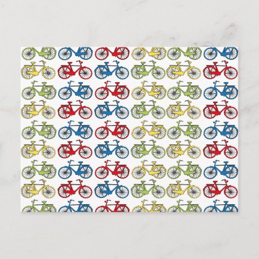 Farbenfrohe Retro-Fahrräder Postkarte (Vorderseite)