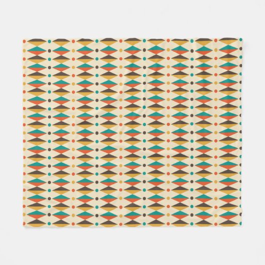 Farbenfrohe Retro Fleecedecke (Vorderseite (Horizontal))