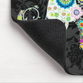 Farbenfrohe Retro Floral Elefant Mousepad (Ecke)