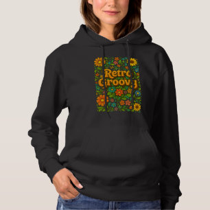 Farbenfrohe Retro Floral Hippie Vibes Hoodie