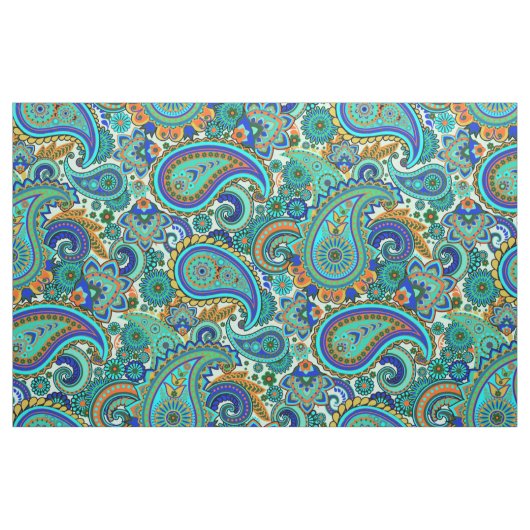 Farbenfrohe Retro-Floral Paisley Muster Stoff (Fat Quarter (45,7 x 55,9 cm))