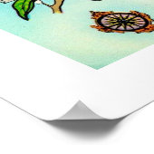 Farbenfrohe Retro Florida 20x28 Karte Drucken Poster (Ecke)