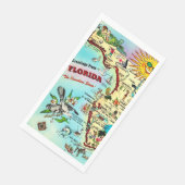 Farbenfrohe Retro Florida Karte Serviette (Ecke)