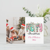 Farbenfrohe Retro-Foto Frohe Weihnachten (Stehend Vorderseite)