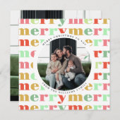 Farbenfrohe Retro-Foto Frohe Weihnachten (Vorne/Hinten)