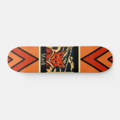 Farbenfrohe Retro Fox Personalisierte Skateboard (Horizontal)