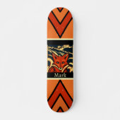 Farbenfrohe Retro Fox Personalisierte Skateboard (Vorne)