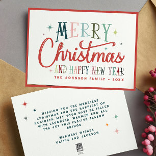 Farbenfrohe Retro Frohe Weihnachten Vintage Typogr