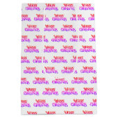 Farbenfrohe Retro Frohe Weihnachtsmuster Geschenkt Mittlere Geschenktüte (Rückseite)