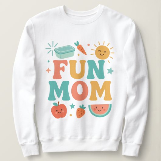 Farbenfrohe Retro Fun Mama Niedlich Frucht Sonnens Sweatshirt (Design vorne)