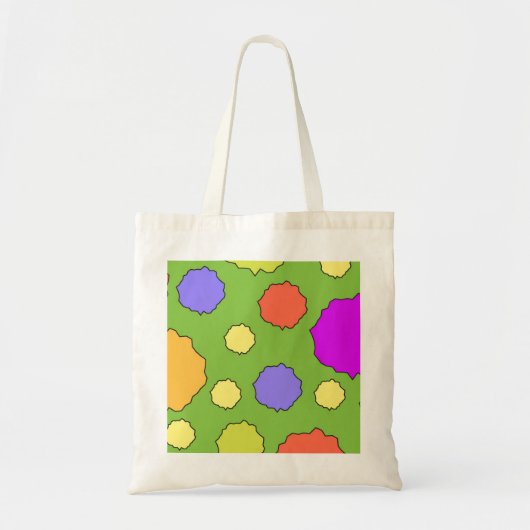 Farbenfrohe Retro funky geometrische polka Punkt T Tragetasche (Vorne)