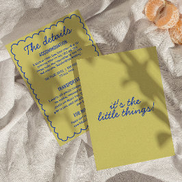 Farbenfrohe Retro Funky Modern Frame Wedding Detai Begleitkarte