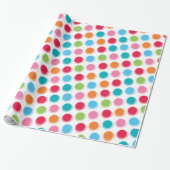 Farbenfrohe Retro Fuzzy Polka Dots Kindergeburt Geschenkpapier (Ungerollt)