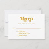 Farbenfrohe Retro Geometric Wedding | Gelb RSVP Karte (Vorderseite)