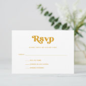 Farbenfrohe Retro Geometric Wedding | Gelb RSVP Karte (Stehend Vorderseite)