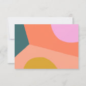 Farbenfrohe Retro Geometric Wedding | Gelb RSVP Karte (Rückseite)