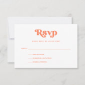 Farbenfrohe Retro Geometric Wedding | Korallen RSVP Karte (Vorderseite)
