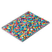 Farbenfrohe Retro Geometrie Muster Art Notizblock (Linke Seite)