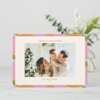 Farbenfrohe Retro-Geometrische Familienfoto-Weihna