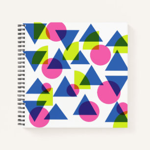 Farbenfrohe Retro-geometrische Formen der 90er Jah Notizblock