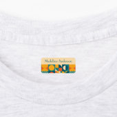 Farbenfrohe Retro geometrische Kindernamen Labels Etiketten (Befestigt)