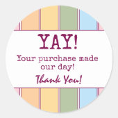 Farbenfrohe Retro-Geschäft Vielen Dank Runder Aufkleber (Vorderseite)