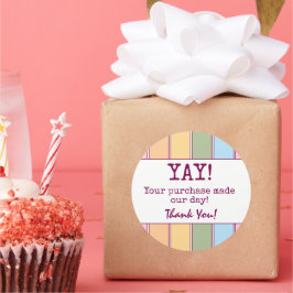 Farbenfrohe Retro-Geschäft Vielen Dank Runder Aufkleber