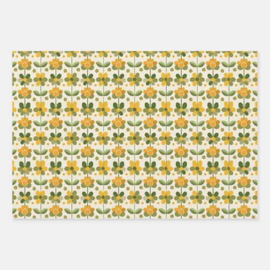 Farbenfrohe Retro Geschenkpapier Set (Vorderseite 2)