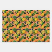 Farbenfrohe Retro Geschenkpapier Set (Vorderseite)