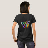 Farbenfrohe Retro 'Good Vibe' T-Shirt (Schwarz voll)